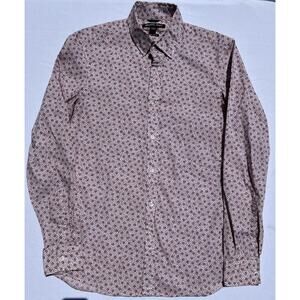Michael Kors Men’s Long Sleeve Button Up Size Small Burgundy Flower Print Shirt